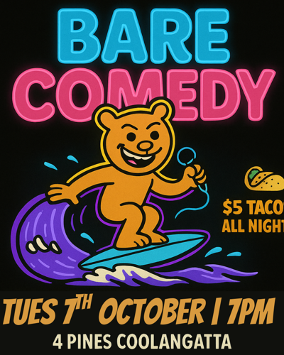 Bare Comedy Night at 4 Pines Coolangatta