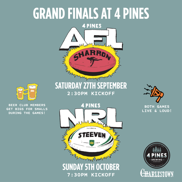 AFL & NRL Grand Finals at 4 Pines Charlestown