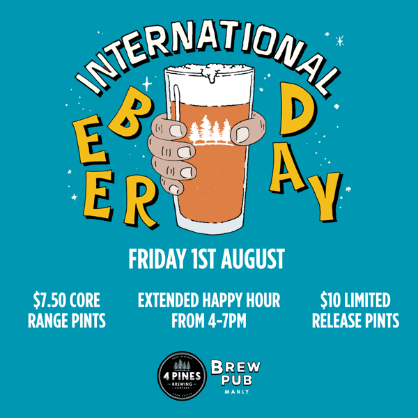 International Beer Day at 4 Pines Manly Brew Pub