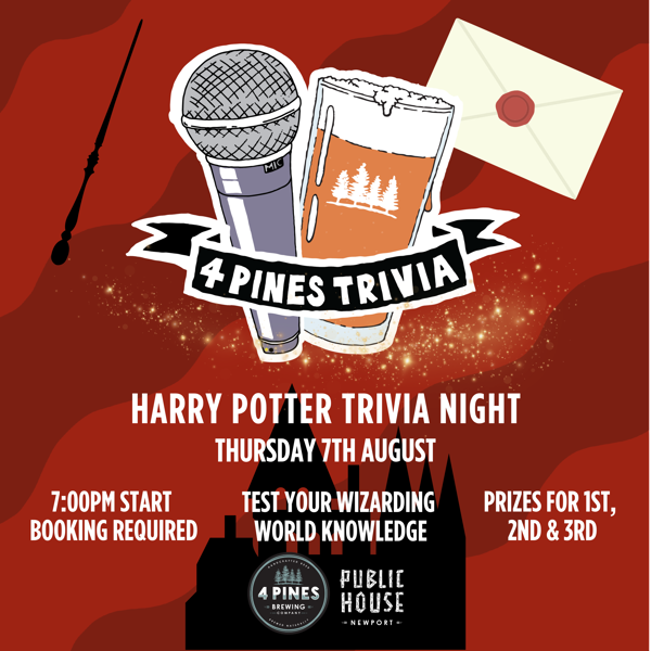 Harry Potter Trivia at 4 Pines Public House Newport ✨🧙🏼‍♂️