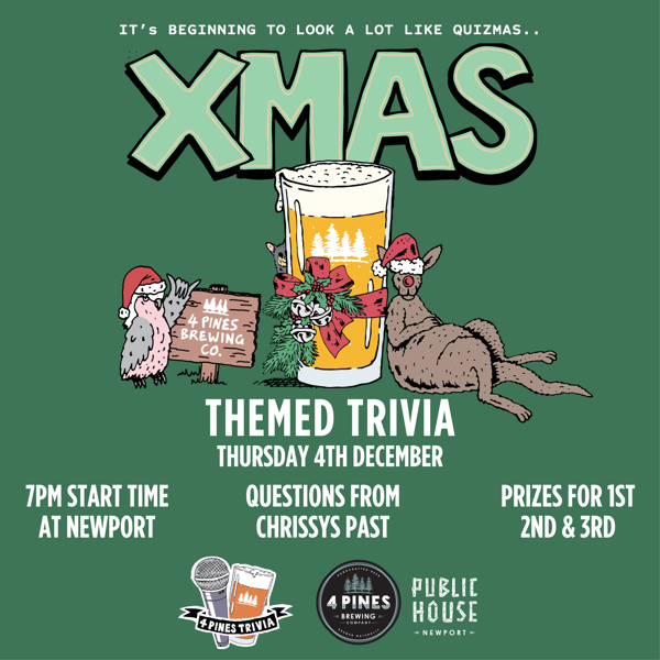 Christmas Themed Trivia at 4 Pines Public House