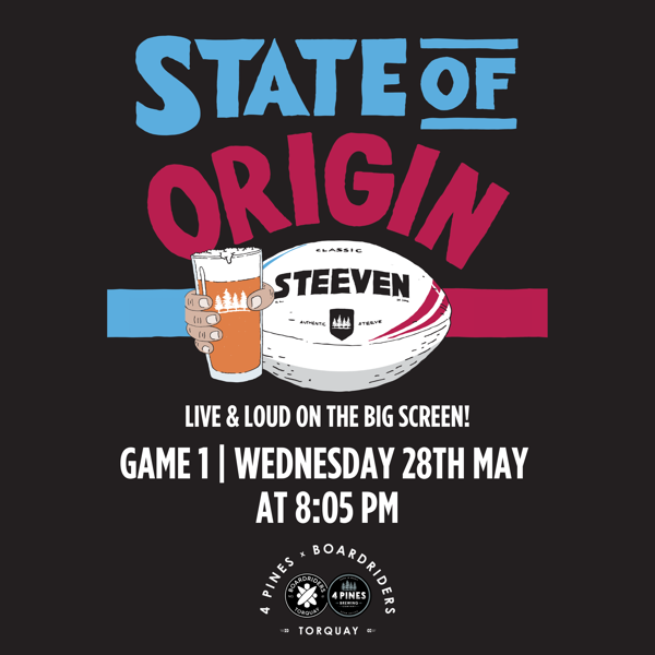 State of Origin Game 1 at 4 Pines Torquay! 🏉