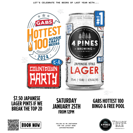 GABS Hottest 100 Countdown Party at 4 Pines Truck Bar